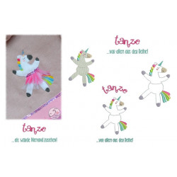 Stickdatei - zARTbesaitet - tanzendes Einhorn Ballerina